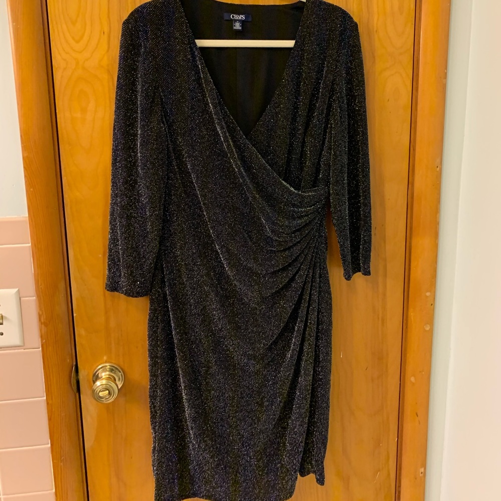 Sparkle Faux Wrap Dress